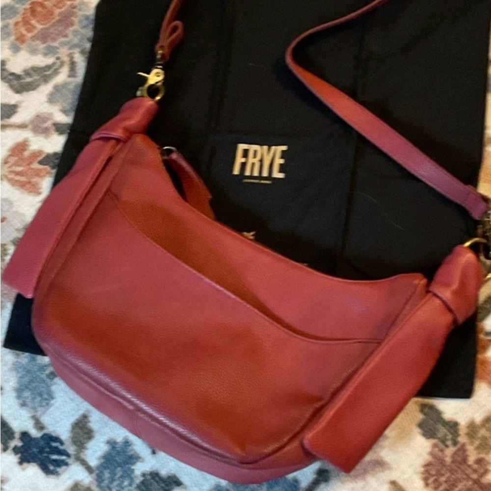 Frye Maroon Leather Shoulder/Crossbody Bag with Gold-Tone Hardware NWT!!